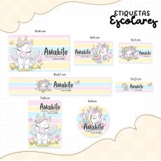 Arquivo De Corte Etiqueta Escolar Unicrnio 10 Pdf E Png