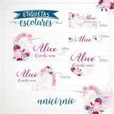 Arquivo De Corte Etiqueta Escolar Unicrnio 19 Png