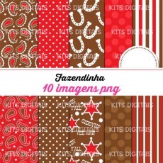 Kit Papel Digital Fazendinha Cocoa 185