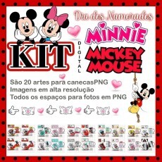 Arte Digital Kit Dia Dos Namorados Minnie E Mickey