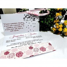 kit casamento - convite rosa e vinho floral