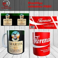 Plantillas Para Tazas Fernet+coca Editables!!