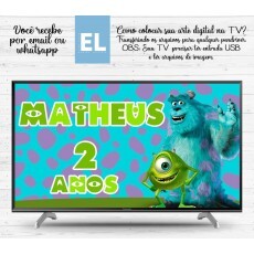 Arte Digital Painel Virtual Monstros S. Mike E James