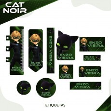 Etiqueta Escolar Cat Noir - Arquivo Digital