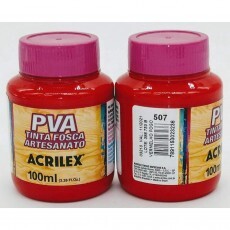 Pva Tinta Fosca Artesanato Vermelho Fogo Acrilex 100ml