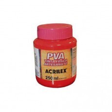 Pva Tinta Fosca Artesanato Vermelho Fogo Acrilex 250ml