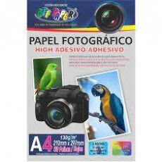 Papel Fotografico Adesivo 130g A4 Glossy Prova D'gua 50 fls