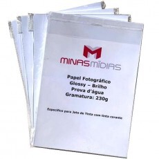 Papel Fotogrfico A4 Glossy 230g 100 folhas -  Prova D'gua - Papel Foto com Brilho para jato de tinta