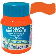 Tinta Acrlica Brilhante Laranja - Tinta acrilica para pintura artesanal - Acrilex - 37ml