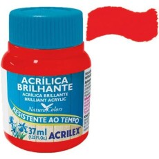 Tinta Acrlica Brilhante Vermelho Fogo - Tinta acrilica para pintura artesanal - Acrilex - 37ml