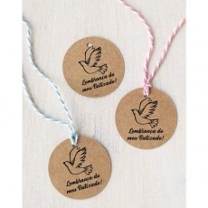 20 Tag de Agradecimento Papel Kraft Batizado Batismo
