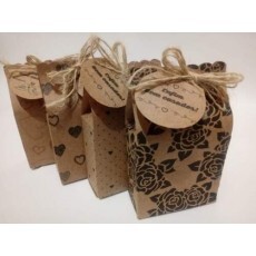 Caixinha Bem Casados Kraft Com Tag Personalizada - 175un