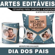 Estampas Dia Dos Pais 40 Artes Sublimao Canecas Almofadas