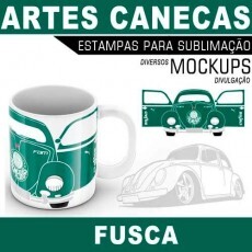 Artes Fusca Sublimao Canecas Mockups Corel Png