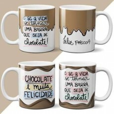 Estampas Frases Coloridas Sublimao Canecas Pscoa Marrom