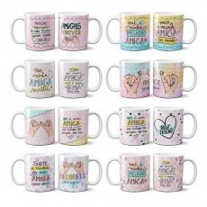 Pack 25 Artes Frases Amizades Amigos Sublimao Canecas
