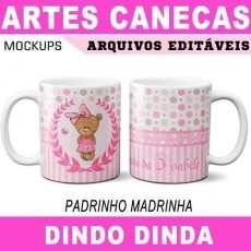 Estampas Canecas Madrinha Padrinho Editveis Mockups Dinda