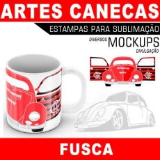 Pack Artes Fusca Canecas Mockups Corel Png Estampas