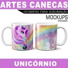 Pacote Artes Canecas Unicrnios Estampas Sublimao Corel