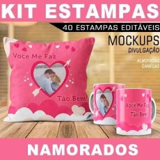 Artes Almofadas Canecas Namorados Sublimao 40 Estampas