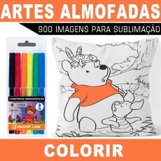 Artes Almofadas Colorir Sublimao 900 Estampas Corel