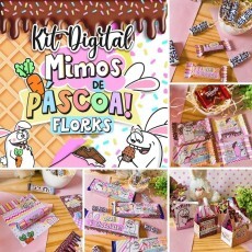 Kit Digital Florks Coelhinos Pscoa 2023 Mimos Para Corte