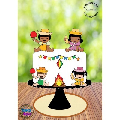 Arquivo De Corte Topo De Bolo Festa Junina Bebs Milho