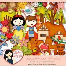Kit Digital Papel Scrapbook - Branca De Neve