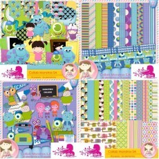 Kit Papel Digital Monstros S.a.