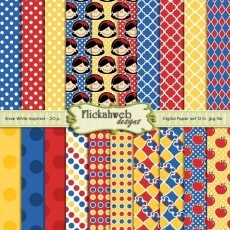 Kit Papel Digital Branca De Neve