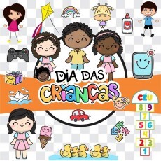 Kit Digital Dia Das Crianas Flork Letrinhas Arquivos Png