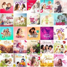 Pack 120 Artes Para Dia Das Mes Arquivos Editveis Psd Png