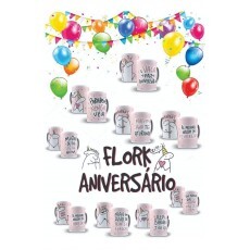 Pacote Digital Bento Flork Canecas Aniversrio