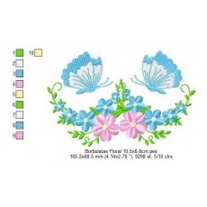 Borboletas Floral 10,5x6,8cm * Pes Jef Dst Xx Exp