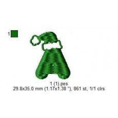 Alfabeto Gorrinho Papai Noel Bastidor 10x10cm Pes Jef Dst Xx