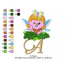 Alfabeto Feminino Infantil Criana Para Bastidor 10x10cm