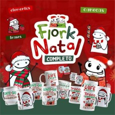 Kit Artes Canecas Flork Natal Luz Sublimao Completo
