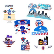 Arquivo Corte Topo De Bolo - Capito America 08 Temas Combo