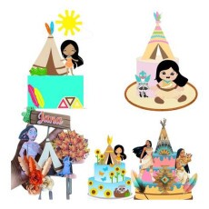 Arquivo Corte Topo De Bolo - Pocahontas 07 Temas Combo