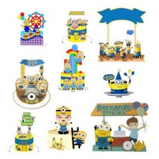 Arquivo Corte Topo De Bolo - Minions 17 Temas Combo