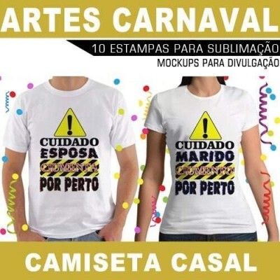 Camisetas Carnaval Casal Artes Editveis Mockups Estampas