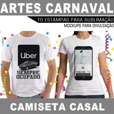 Camisetas Carnaval Casal Artes Editveis Mockups Estampas