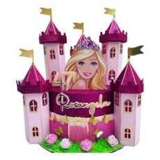 Arquivo De Corte Topo De Bolo - Barbie Castelo 3d