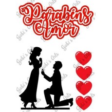 Arquivo De Corte Tema Casal-parabns Amor Para Topo De Bolo