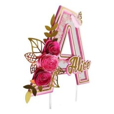 Arquivo De Corte Topos De Bolo Alfabeto Floral Studio, Pdf