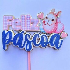 Arquivo De Corte Topo De Bolo Feliz Pascoa Coelhinha Studio