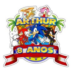Topo De Bolo Sonic Para Imprimir Envio Digital