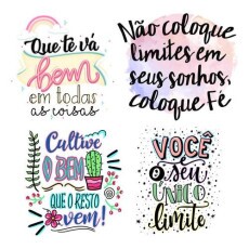 Pack 60 Artes Lettering Em Png - Frases Motivao + Brinde.