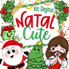 Kit Digital Natal Artes Caneca + Arquivos Png Frases Cut