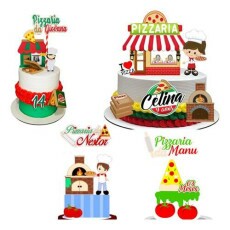 Arquivo Corte Topo De Bolo - Pizza 04 Temas Combo